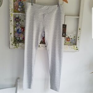 Kyodan Leggings Yoga Workout size XL White Gray Jacquard